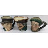 Three Royal Doulton character jugs