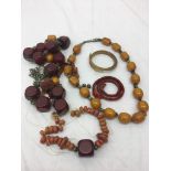Amber and amber-style necklaces