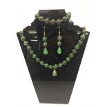 A Zoisite & Ruby bead necklace;