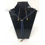 A Lapis Lazuli necklace and earrings