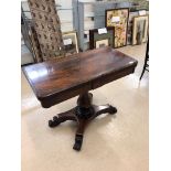 A 19th century rosewood card table