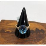 A 9ct gold large topaz dress ring