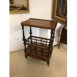 A Victorian walnut whatnot/Canterbury