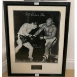 A framed & glazed signed photograph of Rubin Hurricane Carter & Joey Giardello with COA