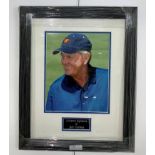 A framed & glazed signed photograph of Jack Nicklaus with COA