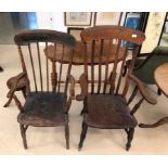 Two 19th century Windsor back chairs