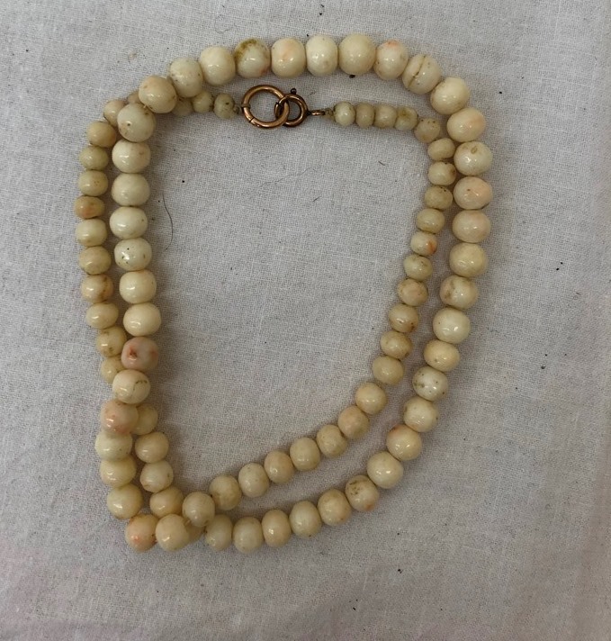 A white coral bead necklace