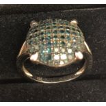 A 925 blue diamond set dress ring