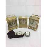 Five travelling clocks to inc Tiffany