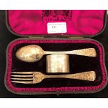 A HM silver bright cut spoon,