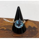 A 9ct gold large topaz dress ring