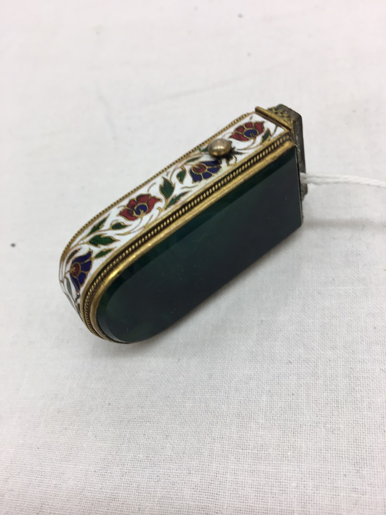 An enamelled and agate side vesta