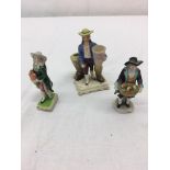 Three small German 19th century figures