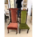 Two 19th century prie dieu chairs
