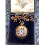 An 18ct ladies half-hunter pocket watch by Dent of London;