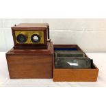 A 19th century A & J Beck Achromatic stereoscopic viewer and slides,