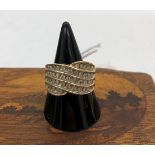 A 9ct gold diamond dress ring