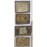 Four antiquarian maps to inc Africa, UK, World,