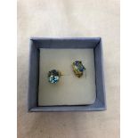 A pair of aquamarine earrings