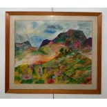 An Impressionist landscape, watercolour, signed indistinctly lower right & dated '80,