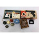 A Diana air pistol; together with stone eggs, a Chinese brush set,