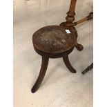 An oak milking stool