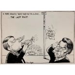 An original Francis 'Frank' Boyle cartoon illustration of political interest, signed lower left,