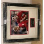 A framed & glazed signed photograph of Roy Keane & Paul Scholes (with CoA)