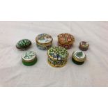 A quantity of pillboxes to inc Christmas examples by Spode, Crummles,