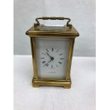 A brass carriage clock