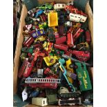 A box of playworn Lesney and Matchbox