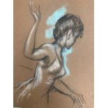 John Strevens (1902-1990): Eight original watercolour & coloured chalk studies to inc nude examples,