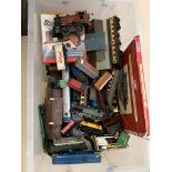 A box of Hornby to inc 0 gauge locomotive and 00 gauge locomotives etc