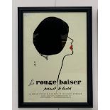 'Le Rouge Baiser': Limited Edition French poster, after René Gruau (1909-2004),