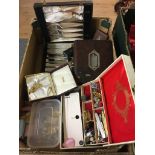 A box of odds to inc costume jewellery etc