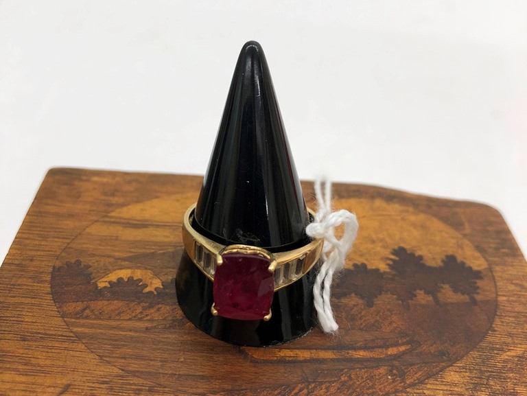 A 9ct gold ruby dress ring