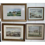 Four landscape watercolours to inc an example by Ronald Crampton (1905-1985),