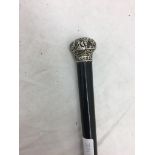 A HM silver-topped walking cane (Chester)