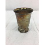 A HM silver beaker: maker's mark 'RT' beneath crown