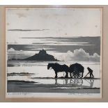 Geoffrey Sneyd Garnier (1889-1970): 'The Seaweed Gatherer', aquatint, hand-signed & titled,