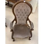 A Victorian mahogany easy chair