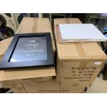 Two boxes of 24 black photograph frames