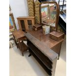 An Edwardian mahogany inlaid dressing table;