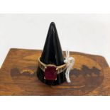 A 9ct gold ruby dress ring