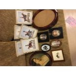 Miniature framed military prints and portraits