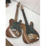 Two hand-made electric guitars
