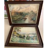 Four watercolours including 19th century examples, one depicting a scene on the Regent's Canal,