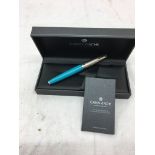 A Caran D'Ache 18k nibbed fine point pen (boxed)