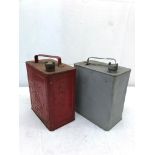 Two metal petrol cans