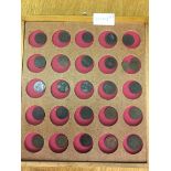 29 17th-19th century farthing tokens (tray not included)